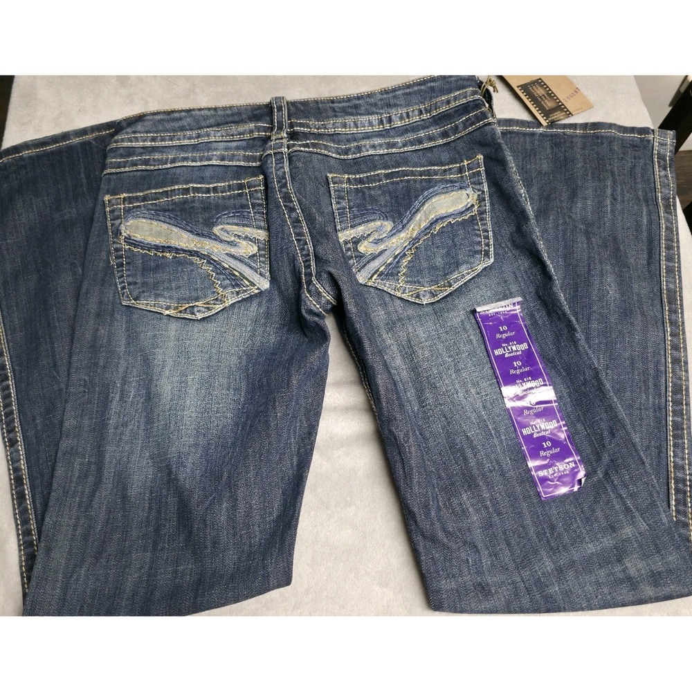 Stetson 818 Hollywood Boot Cut Western Dark Wash Low Rise Womens 10 Jeans